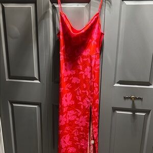 Red Floral Slip Dress